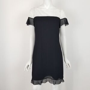 Karl Lagerfeld Black & White Shift Dress Size 4
